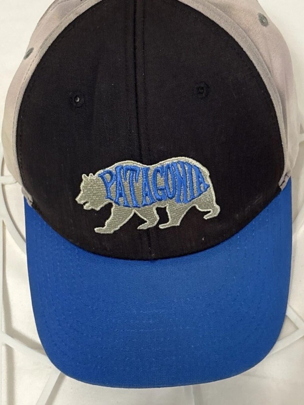 Patagonia Bear Heaven Roger That Hat-Black Front, Blue Bill, Gray/Tan, Snapback
